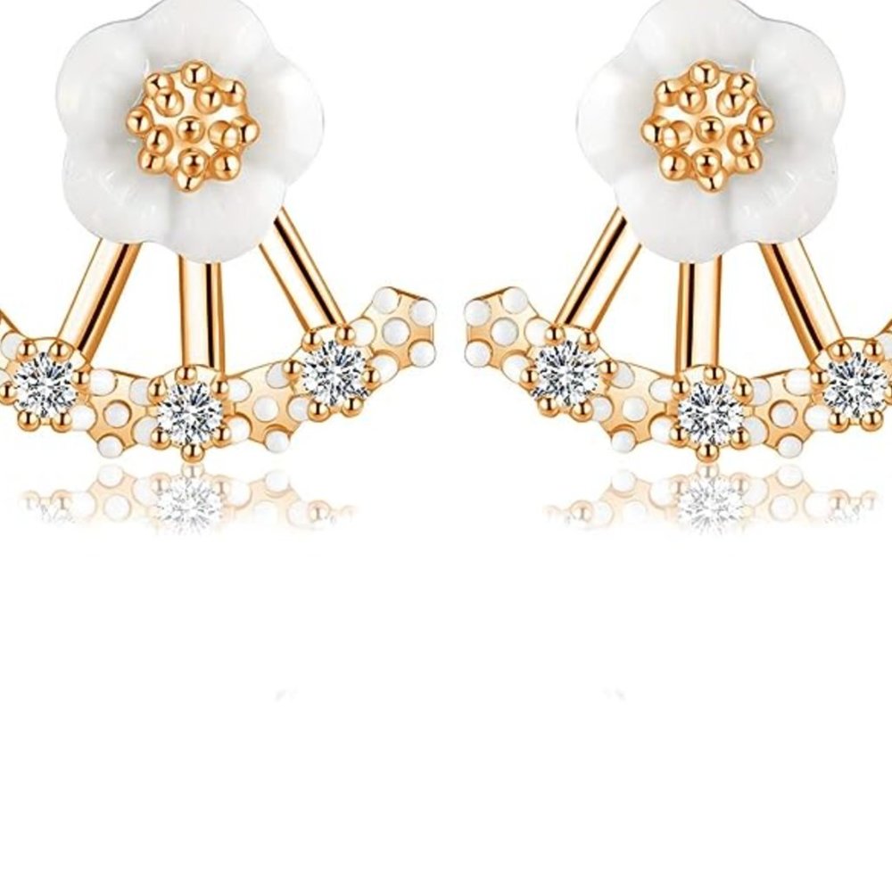 Rhinestone Flower Drop Earrings